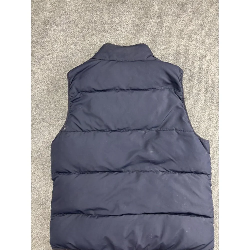 J.Crew Vest Womens S Blue Down Puffer Quilted‎ Snap Zip Pockets Insulated Warm